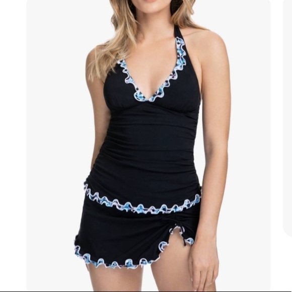 NWT Profile by Gottex Pinwheel Halter Tankini Top - Picture 1 of 16